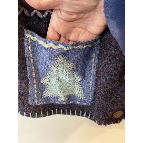 Robert Scott Siize L - Vintage Embroidery Cardigan Sweater Vest Snowflake Etc - Picture 5 of 12